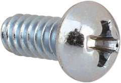 Value Collection - #4-40 UNC, 1/4" Length Under Head Phillips Drive Machine Screw - Round Head, Grade J82 Steel, Zinc-Plated Finish, Without Washer - Eagle Tool & Supply