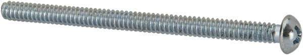 Value Collection - #6-32 UNC, 2" Length Under Head Phillips Drive Machine Screw - Round Head, Grade J82 Steel, Zinc-Plated Finish, Without Washer - Eagle Tool & Supply