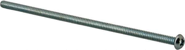 Value Collection - #6-32 UNC, 3-1/2" Length Under Head Phillips Drive Machine Screw - Round Head, Grade J82 Steel, Zinc-Plated Finish, Without Washer - Eagle Tool & Supply