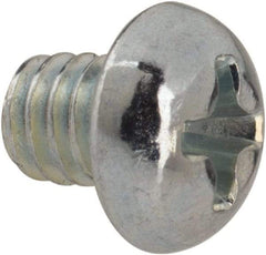 Value Collection - #8-32 UNC, 3/16" Length Under Head Phillips Drive Machine Screw - Round Head, Grade J82 Steel, Zinc-Plated Finish, Without Washer - Eagle Tool & Supply