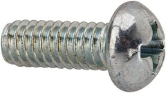 Value Collection - #8-32 UNC, 7/16" Length Under Head Phillips Drive Machine Screw - Round Head, Grade J82 Steel, Zinc-Plated Finish, Without Washer - Eagle Tool & Supply