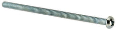 Value Collection - #8-32 UNC, 3" Length Under Head Phillips Drive Machine Screw - Round Head, Grade J82 Steel, Zinc-Plated Finish, Without Washer - Eagle Tool & Supply