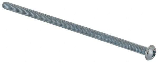 Value Collection - #8-32 UNC, 3-1/2" Length Under Head Phillips Drive Machine Screw - Round Head, Grade J82 Steel, Zinc-Plated Finish, Without Washer - Eagle Tool & Supply