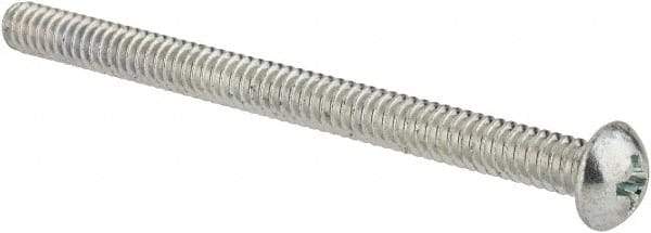 Value Collection - #10-24 UNC, 2-1/2" Length Under Head Phillips Drive Machine Screw - Round Head, Grade J82 Steel, Zinc-Plated Finish, Without Washer - Eagle Tool & Supply