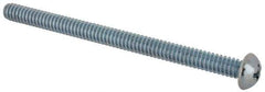 Value Collection - #10-24 UNC, 2-3/4" Length Under Head Phillips Drive Machine Screw - Round Head, Grade J82 Steel, Zinc-Plated Finish, Without Washer - Eagle Tool & Supply