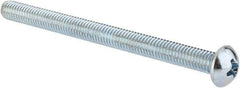 Value Collection - #10-32 UNF, 2-1/2" Length Under Head Phillips Drive Machine Screw - Round Head, Grade J82 Steel, Zinc-Plated Finish, Without Washer - Eagle Tool & Supply