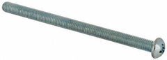 Value Collection - #10-32 UNF, 3" Length Under Head Phillips Drive Machine Screw - Round Head, Grade J82 Steel, Zinc-Plated Finish, Without Washer - Eagle Tool & Supply