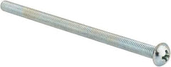 Value Collection - #10-32 UNF, 3-1/2" Length Under Head Phillips Drive Machine Screw - Round Head, Grade J82 Steel, Zinc-Plated Finish, Without Washer - Eagle Tool & Supply