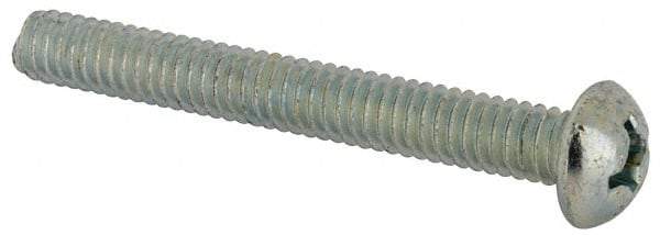 Value Collection - #12-24 UNC, 1-3/4" Length Under Head Phillips Drive Machine Screw - Round Head, Grade J82 Steel, Zinc-Plated Finish, Without Washer - Eagle Tool & Supply