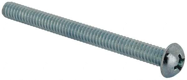 Value Collection - 1/4-20 UNC, 2-3/4" Length Under Head Phillips Drive Machine Screw - Round Head, Grade J82 Steel, Zinc-Plated Finish, Without Washer - Eagle Tool & Supply