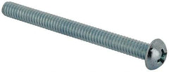 Value Collection - 1/4-20 UNC, 2-3/4" Length Under Head Phillips Drive Machine Screw - Round Head, Grade J82 Steel, Zinc-Plated Finish, Without Washer - Eagle Tool & Supply