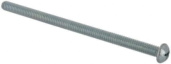 Value Collection - 1/4-20 UNC, 4-1/2" Length Under Head Phillips Drive Machine Screw - Round Head, Grade J82 Steel, Zinc-Plated Finish, Without Washer - Eagle Tool & Supply