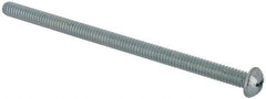 Value Collection - 1/4-20 UNC, 4-1/2" Length Under Head Phillips Drive Machine Screw - Round Head, Grade J82 Steel, Zinc-Plated Finish, Without Washer - Eagle Tool & Supply