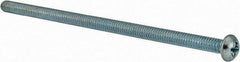 Value Collection - 1/4-20 UNC, 5-1/2" Length Under Head Phillips Drive Machine Screw - Round Head, Grade J82 Steel, Zinc-Plated Finish, Without Washer - Eagle Tool & Supply