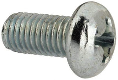 Value Collection - 1/4-28 UNF, 1/2" Length Under Head Phillips Drive Machine Screw - Round Head, Grade J82 Steel, Zinc-Plated Finish, Without Washer - Eagle Tool & Supply