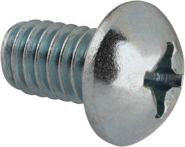 Value Collection - 5/16-18 UNC, 1/2" Length Under Head Phillips Drive Machine Screw - Round Head, Grade J82 Steel, Zinc-Plated Finish, Without Washer - Eagle Tool & Supply