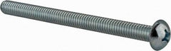 Value Collection - 5/16-18 UNC, 4" Length Under Head Phillips Drive Machine Screw - Round Head, Grade J82 Steel, Zinc-Plated Finish, Without Washer - Eagle Tool & Supply