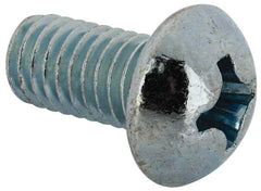Value Collection - 3/8-16 UNC, 3/4" Length Under Head Phillips Drive Machine Screw - Round Head, Grade J82 Steel, Zinc-Plated Finish, Without Washer - Eagle Tool & Supply
