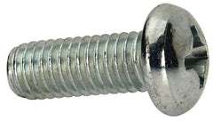 Value Collection - 3/8-16 UNC, 1" Length Under Head Phillips Drive Machine Screw - Round Head, Grade J82 Steel, Zinc-Plated Finish, Without Washer - Eagle Tool & Supply