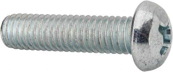 Value Collection - 3/8-16 UNC, 1-1/2" Length Under Head Phillips Drive Machine Screw - Round Head, Grade J82 Steel, Zinc-Plated Finish, Without Washer - Eagle Tool & Supply