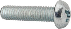 Value Collection - 3/8-16 UNC, 1-1/2" Length Under Head Phillips Drive Machine Screw - Round Head, Grade J82 Steel, Zinc-Plated Finish, Without Washer - Eagle Tool & Supply