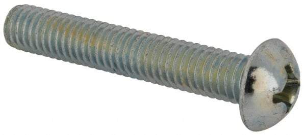 Value Collection - 3/8-16 UNC, 2-1/4" Length Under Head Phillips Drive Machine Screw - Round Head, Grade J82 Steel, Zinc-Plated Finish, Without Washer - Eagle Tool & Supply