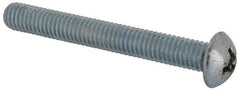 Value Collection - 3/8-16 UNC, 3" Length Under Head Phillips Drive Machine Screw - Round Head, Grade J82 Steel, Zinc-Plated Finish, Without Washer - Eagle Tool & Supply