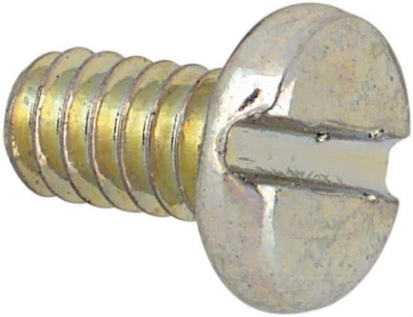 Value Collection - #3-48 UNC, 3/16" Length Under Head Slotted Drive Machine Screw - Pan Head, Grade J82 Steel, Zinc-Plated Finish, Without Washer - Eagle Tool & Supply
