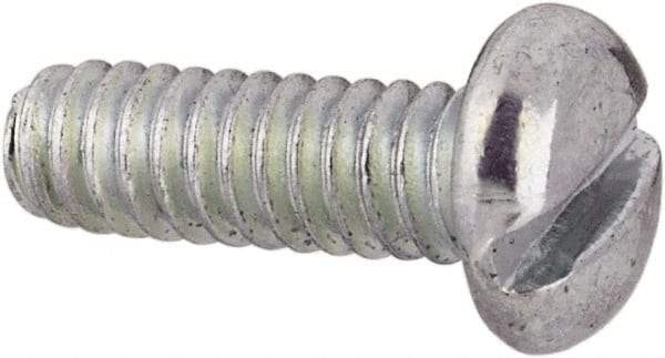 Value Collection - #3-48 UNC, 5/16" Length Under Head Slotted Drive Machine Screw - Pan Head, Grade J82 Steel, Zinc-Plated Finish, Without Washer - Eagle Tool & Supply
