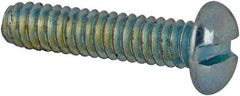 Value Collection - #3-48 UNC, 7/16" Length Under Head Slotted Drive Machine Screw - Pan Head, Grade J82 Steel, Zinc-Plated Finish, Without Washer - Eagle Tool & Supply