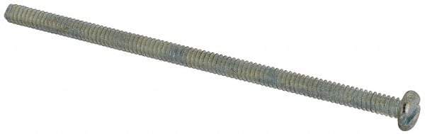Value Collection - #6-32 UNC, 3" Length Under Head Slotted Drive Machine Screw - Pan Head, Grade J82 Steel, Zinc-Plated Finish, Without Washer - Eagle Tool & Supply