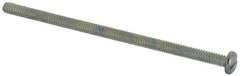 Value Collection - #6-32 UNC, 3" Length Under Head Slotted Drive Machine Screw - Pan Head, Grade J82 Steel, Zinc-Plated Finish, Without Washer - Eagle Tool & Supply