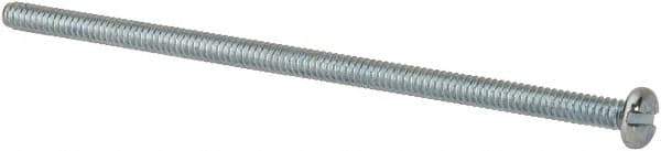 Value Collection - #6-32 UNC, 3-1/4" Length Under Head Slotted Drive Machine Screw - Pan Head, Grade J82 Steel, Zinc-Plated Finish, Without Washer - Eagle Tool & Supply
