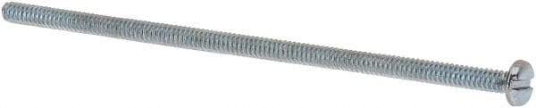 Value Collection - #6-32 UNC, 3-1/2" Length Under Head Slotted Drive Machine Screw - Pan Head, Grade J82 Steel, Zinc-Plated Finish, Without Washer - Eagle Tool & Supply