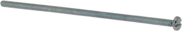 Value Collection - #6-32 UNC, 4" Length Under Head Slotted Drive Machine Screw - Pan Head, Grade J82 Steel, Zinc-Plated Finish, Without Washer - Eagle Tool & Supply