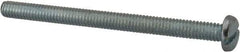 Value Collection - #8-32 UNC, 2-1/4" Length Under Head Slotted Drive Machine Screw - Pan Head, Grade J82 Steel, Zinc-Plated Finish, Without Washer - Eagle Tool & Supply