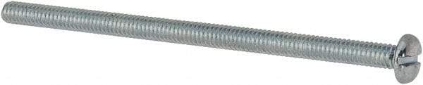 Value Collection - #8-32 UNC, 3" Length Under Head Slotted Drive Machine Screw - Pan Head, Grade J82 Steel, Zinc-Plated Finish, Without Washer - Eagle Tool & Supply