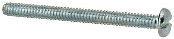 Value Collection - #10-24 UNC, 2-1/4" Length Under Head Slotted Drive Machine Screw - Pan Head, Grade J82 Steel, Zinc-Plated Finish, Without Washer - Eagle Tool & Supply
