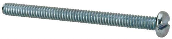 Value Collection - #10-24 UNC, 2-1/2" Length Under Head Slotted Drive Machine Screw - Pan Head, Grade J82 Steel, Zinc-Plated Finish, Without Washer - Eagle Tool & Supply