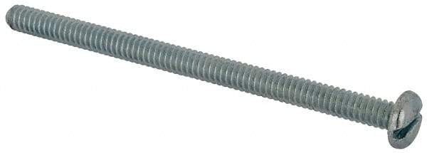 Value Collection - #10-24 UNC, 3" Length Under Head Slotted Drive Machine Screw - Pan Head, Grade J82 Steel, Zinc-Plated Finish, Without Washer - Eagle Tool & Supply