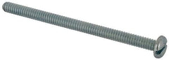 Value Collection - #10-24 UNC, 3" Length Under Head Slotted Drive Machine Screw - Pan Head, Grade J82 Steel, Zinc-Plated Finish, Without Washer - Eagle Tool & Supply