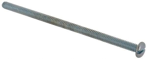 Value Collection - #10-24 UNC, 4" Length Under Head Slotted Drive Machine Screw - Pan Head, Grade J82 Steel, Zinc-Plated Finish, Without Washer - Eagle Tool & Supply