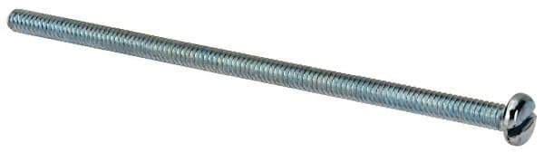 Value Collection - #10-24 UNC, 4-1/2" Length Under Head Slotted Drive Machine Screw - Pan Head, Grade J82 Steel, Zinc-Plated Finish, Without Washer - Eagle Tool & Supply
