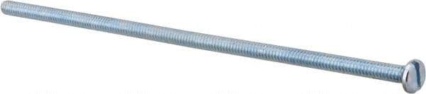 Value Collection - #10-24 UNC, 6" Length Under Head Slotted Drive Machine Screw - Pan Head, Grade J82 Steel, Zinc-Plated Finish, Without Washer - Eagle Tool & Supply