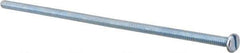 Value Collection - #10-24 UNC, 6" Length Under Head Slotted Drive Machine Screw - Pan Head, Grade J82 Steel, Zinc-Plated Finish, Without Washer - Eagle Tool & Supply