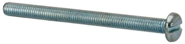 Value Collection - #10-32 UNF, 2-1/2" Length Under Head Slotted Drive Machine Screw - Pan Head, Grade J82 Steel, Zinc-Plated Finish, Without Washer - Eagle Tool & Supply