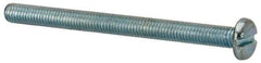 Value Collection - #10-32 UNF, 2-1/2" Length Under Head Slotted Drive Machine Screw - Pan Head, Grade J82 Steel, Zinc-Plated Finish, Without Washer - Eagle Tool & Supply