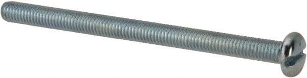 Value Collection - #10-32 UNF, 2-3/4" Length Under Head Slotted Drive Machine Screw - Pan Head, Grade J82 Steel, Zinc-Plated Finish, Without Washer - Eagle Tool & Supply