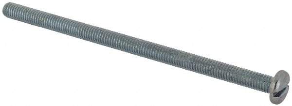 Value Collection - #10-32 UNF, 3-1/2" Length Under Head Slotted Drive Machine Screw - Pan Head, Grade J82 Steel, Zinc-Plated Finish, Without Washer - Eagle Tool & Supply