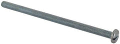 Value Collection - #10-32 UNF, 3-1/2" Length Under Head Slotted Drive Machine Screw - Pan Head, Grade J82 Steel, Zinc-Plated Finish, Without Washer - Eagle Tool & Supply